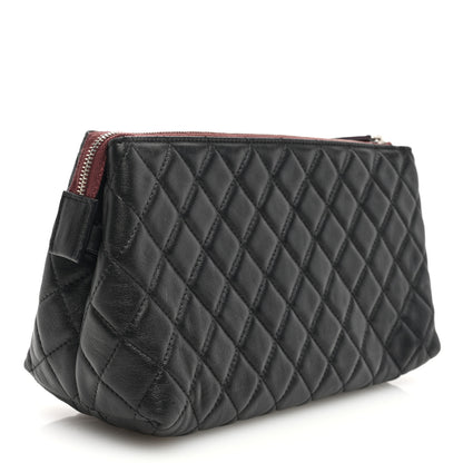 Chanel Lambskin Quilted Cosmetic Case Black 3 of 7