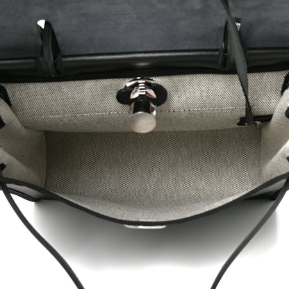 Hermes Toile H Berline Vache Hunter Herbag Zip PM 31 Black Ecru 6 of 11