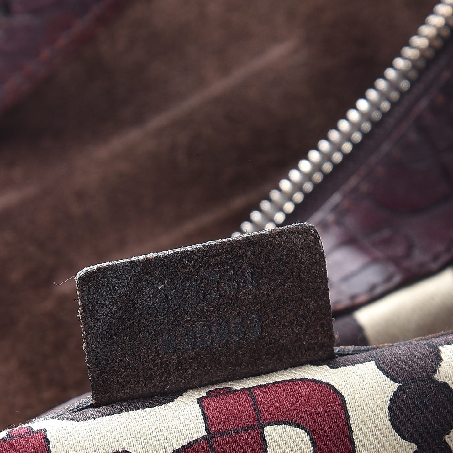 Suede Horsebit Embossed Glam Hobo Dark Brown