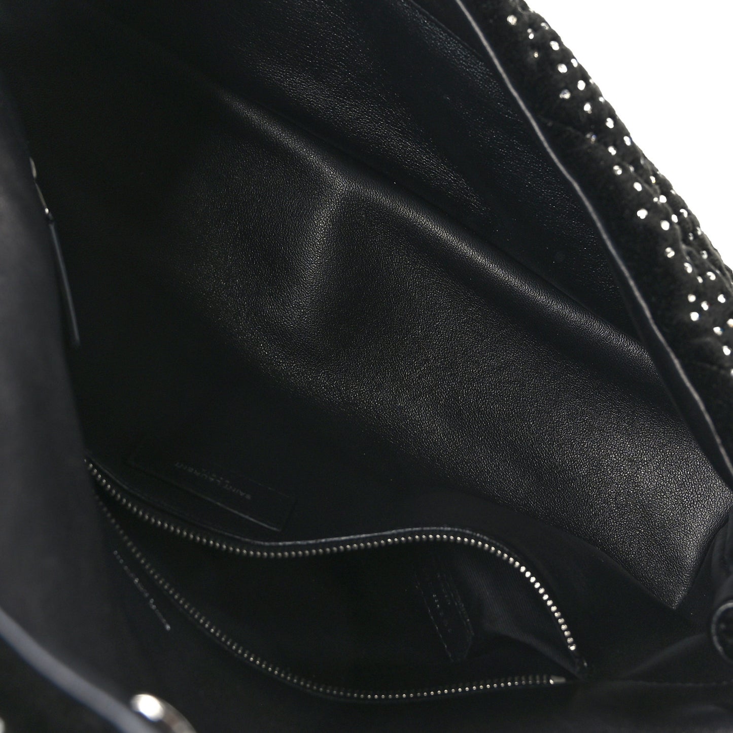 Velvet Lambskin Quilted Rhinestone Sade Puffer Envelope Clutch Black