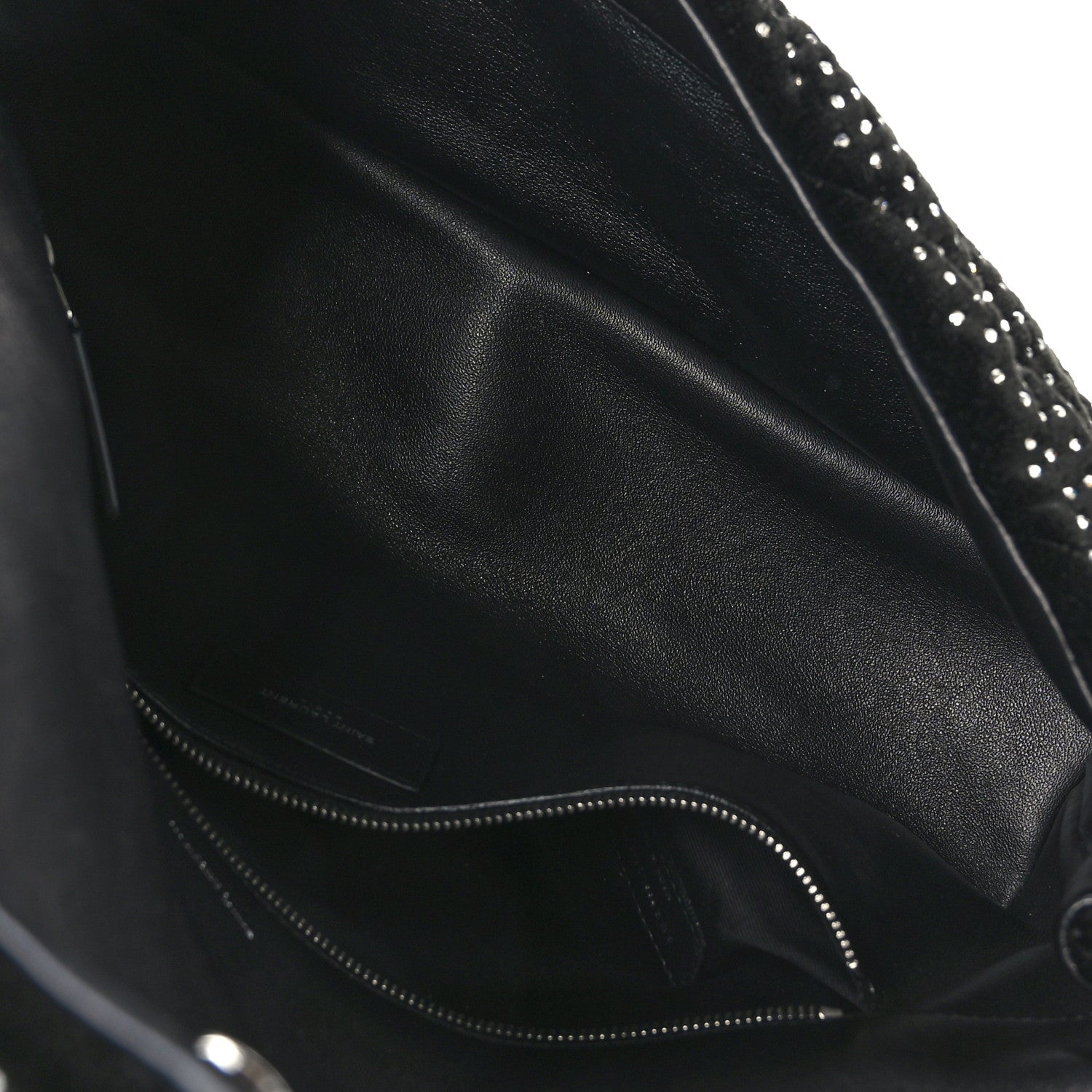 Saint Laurent Velvet Lambskin Quilted Rhinestone Sade Puffer Envelope Clutch Black 5 of 9