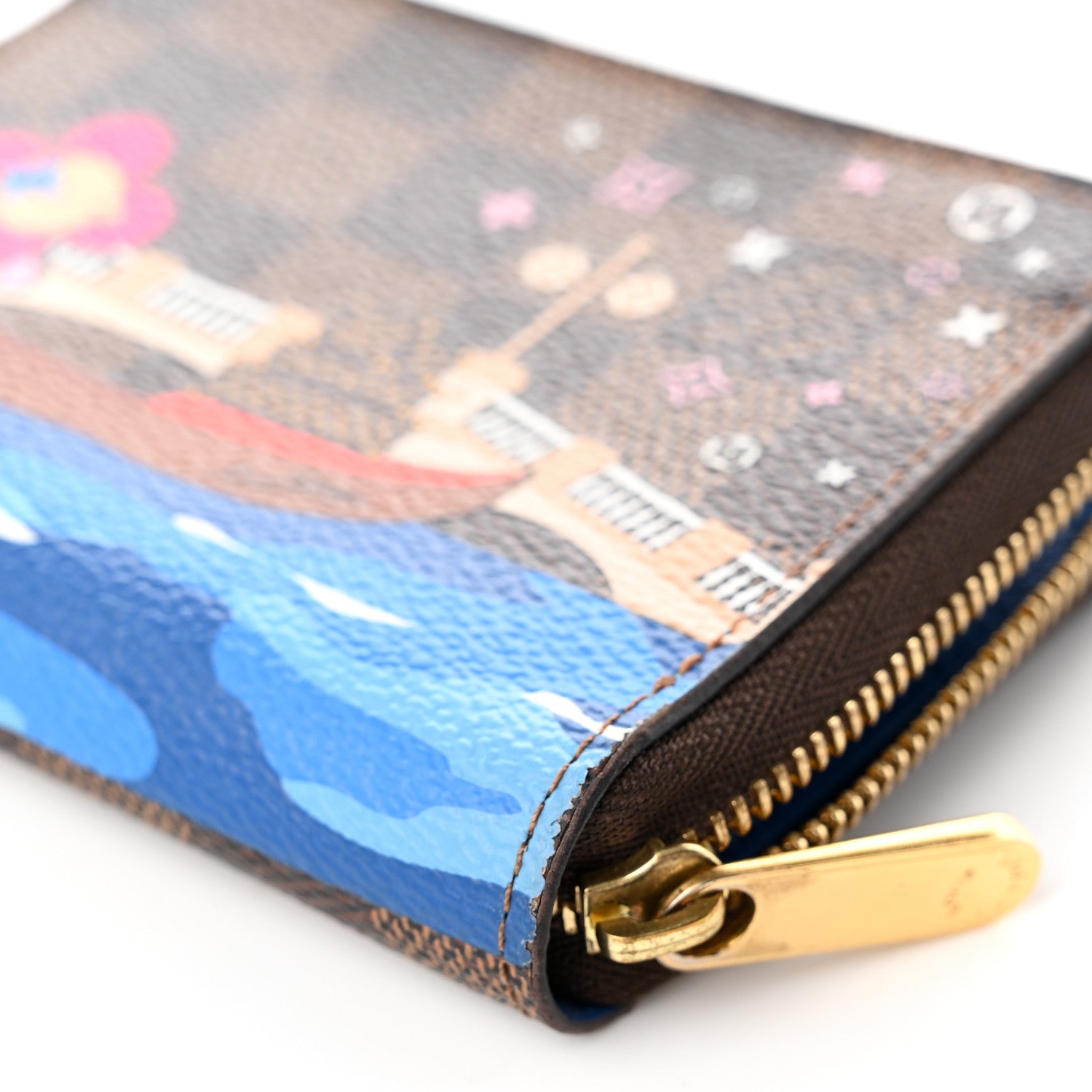 Louis Vuitton Damier Ebene 2019 Christmas Animation Zippy Coin Purse Blue 10 of 12