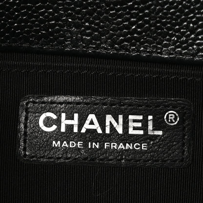 Chanel Caviar Chevron Quilted Medium Boy Flap Black 6 of 11