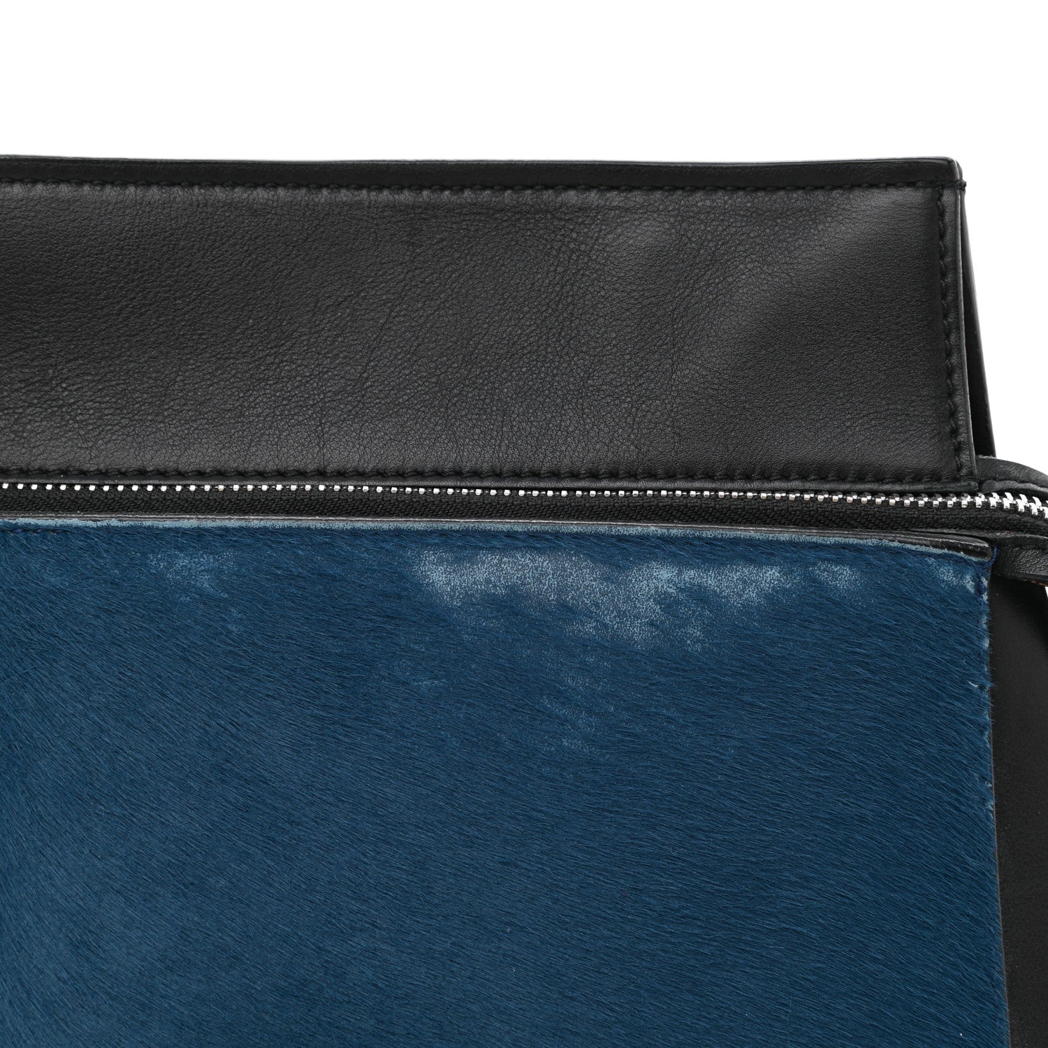 Celine Pony Hair Large Edge Shoulder Bag Ocean Blue 9 of 14