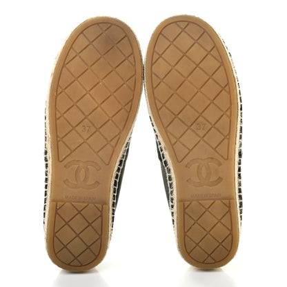 Chanel Velvet Logo Espadrilles 37 Grey Black 10 of 26