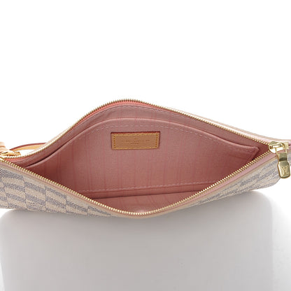 Louis Vuitton Damier Azur Neverfull MM GM Pochette Rose Ballerine 12 of 13