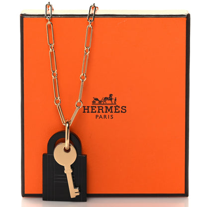 Hermes Permabrass Buffalo Horn Amulette Padlock Large Pendant Necklace 5 of 5