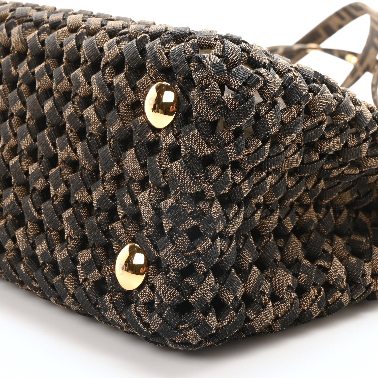 Fendi Fabric Jacquard FF 1974 Woven Knotted Mini Peekaboo Iconic