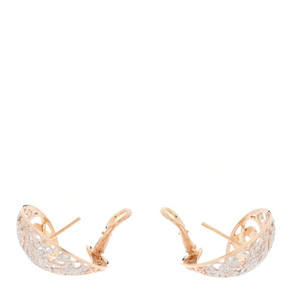 Pomellato 18K Rose Gold Diamond Arabesque Earrings 3 of 4