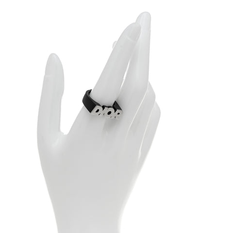 Metal Logo Ring S Black