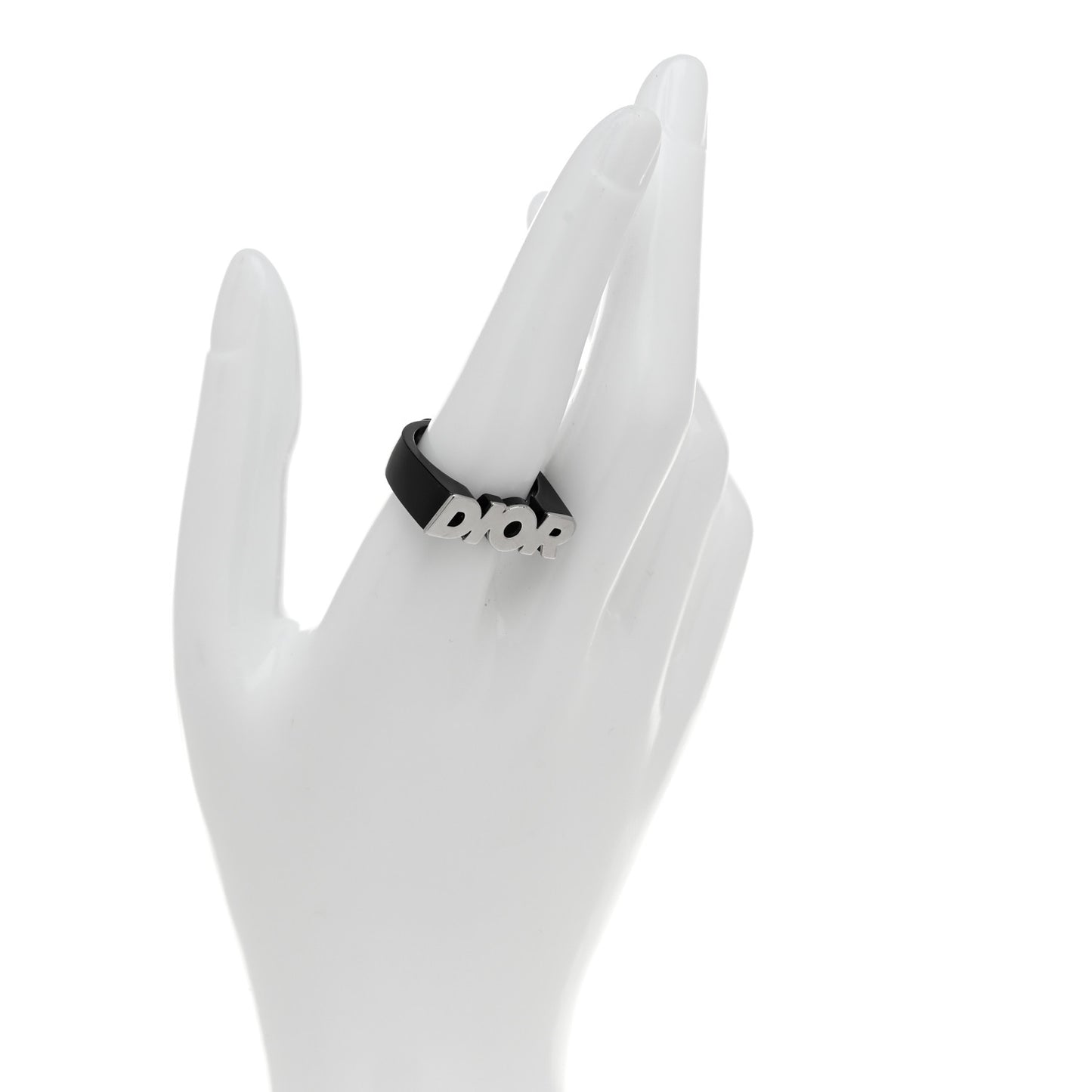 Metal Logo Ring S Black