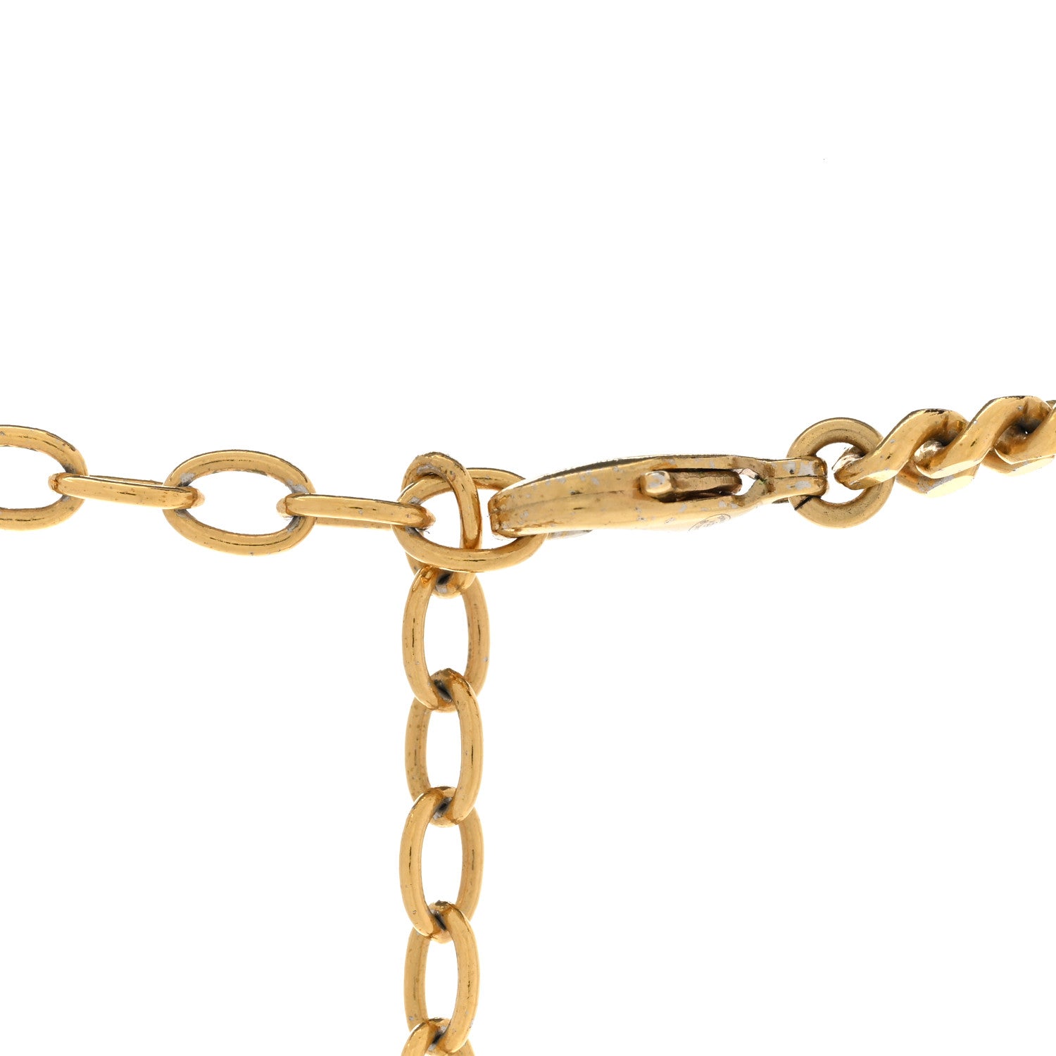 Chanel Metal Natural Stones CC Necklace Pearly White Gold 5 of 7