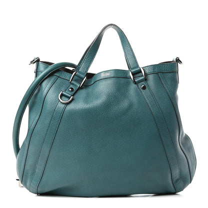Gucci Pebbled Calfskin Medium Abbey Convertible Tote Green 1 of 10