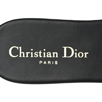 Christian Dior Canvas Embroidered Dway Mules Slide Sandals 36 Deep Blue 7 of 8