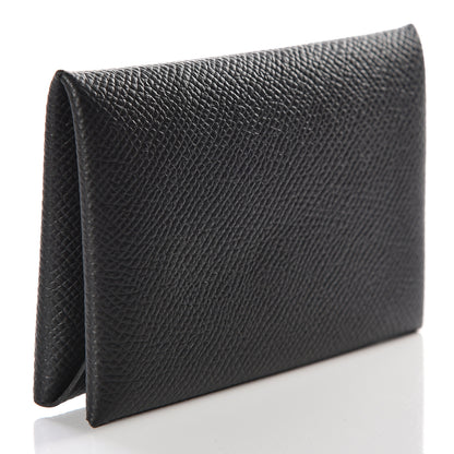 Hermes Epsom Calvi Card Case Black 2 of 8