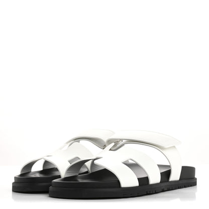 Hermes Calfskin Womens Chypre Sandals 40.5 White 4 of 10