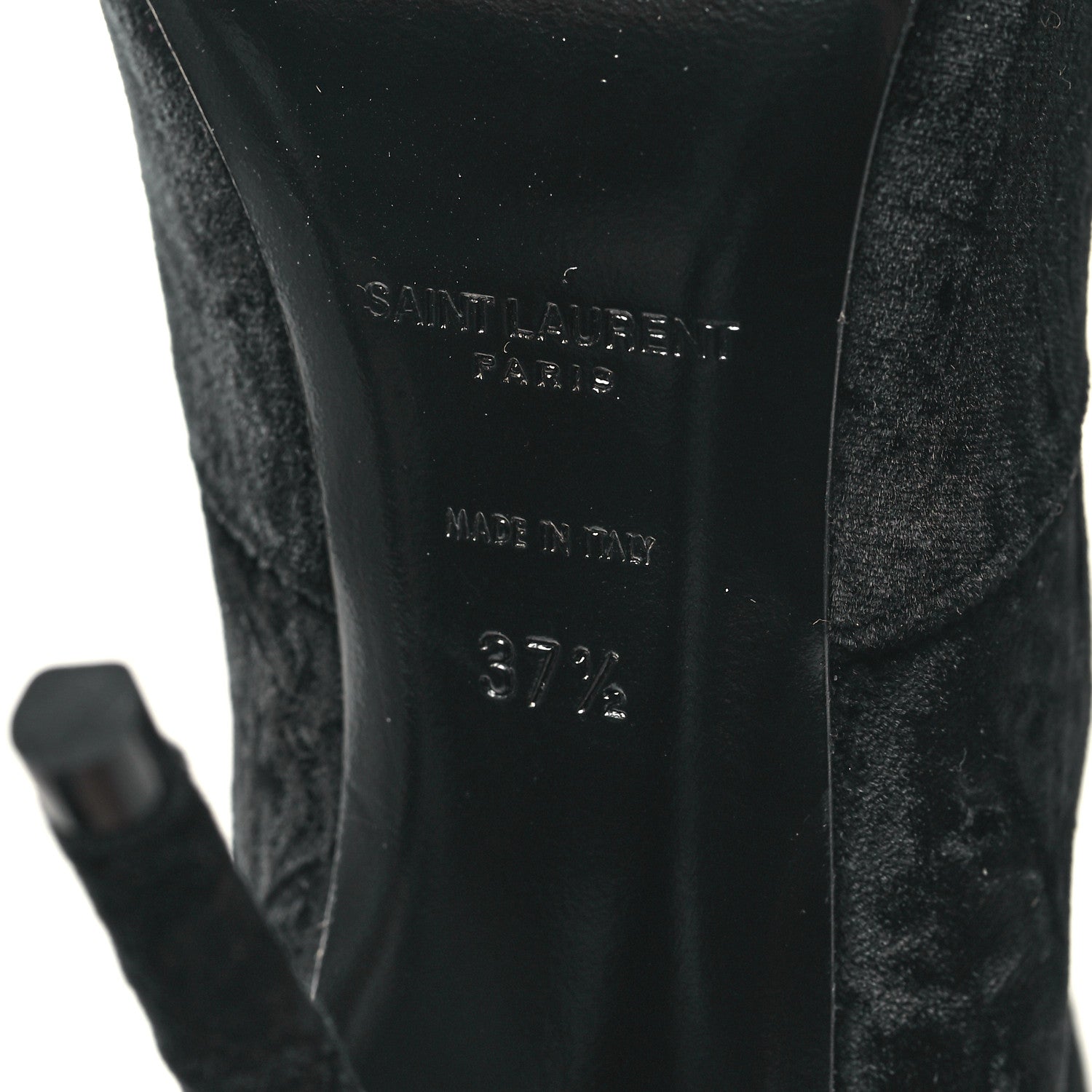 Saint Laurent Velvet Talia Tall Boots 37.5 Black 6 of 7