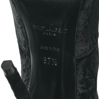 Saint Laurent Velvet Talia Tall Boots 37.5 Black 6 of 7