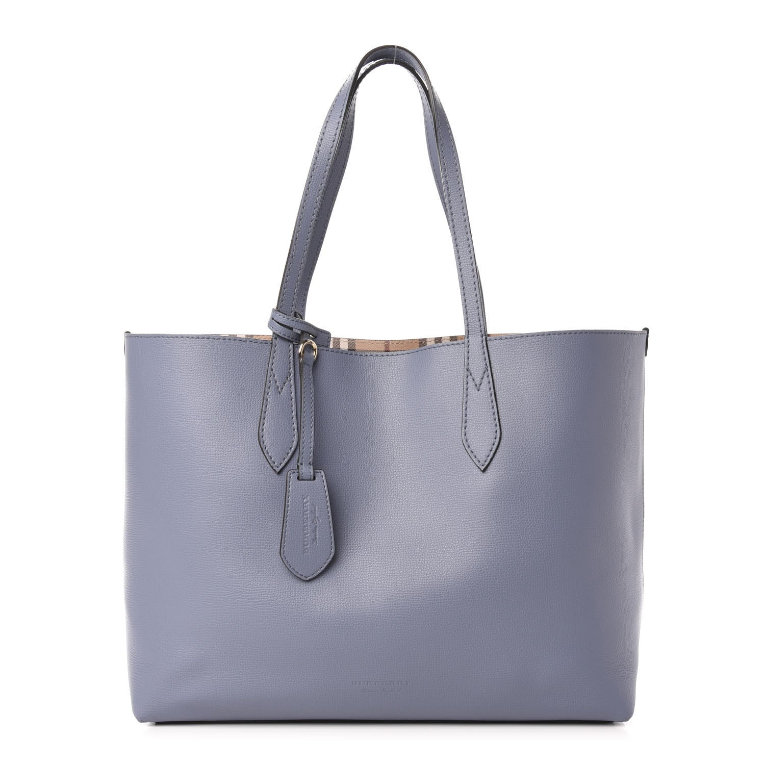 Burberry Calfskin Haymarket Check Medium Reversible Tote Blue 1 of 18