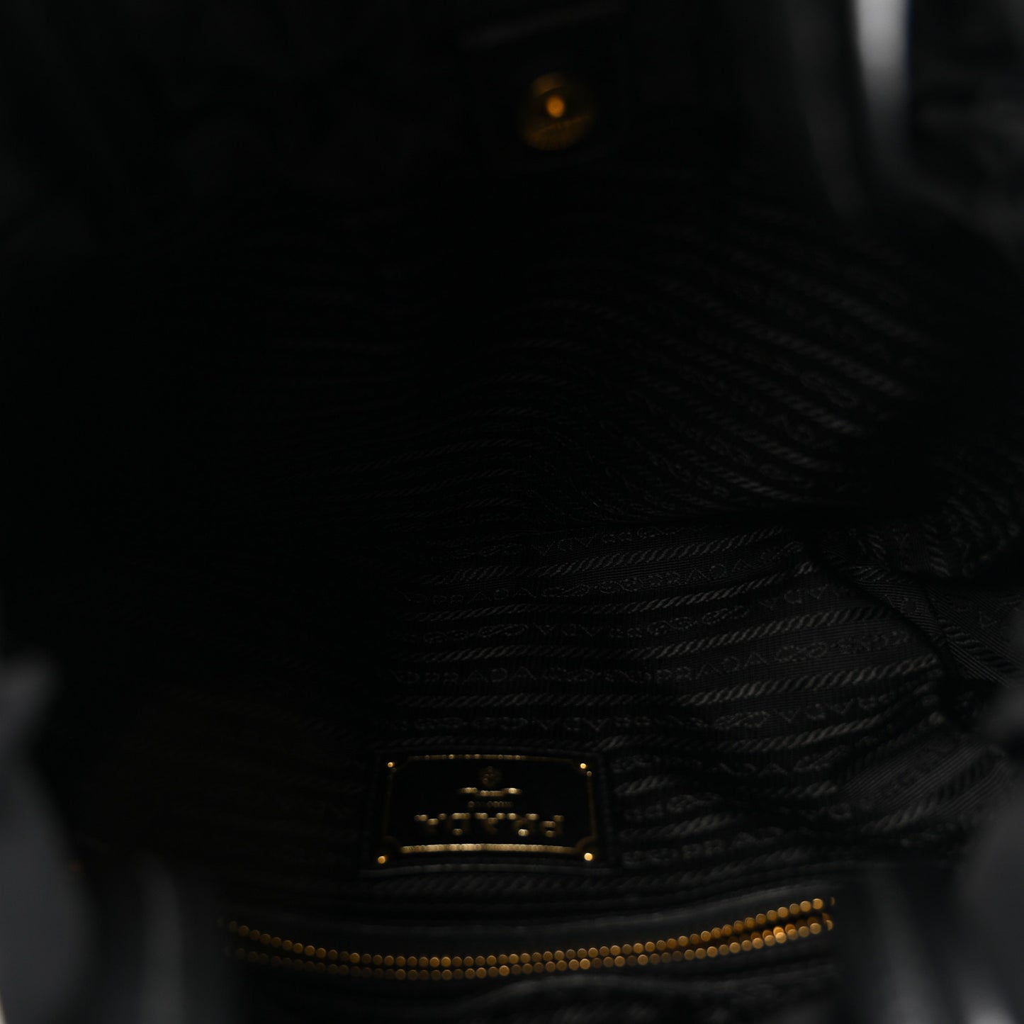 Tessuto Nylon Jacquard Logo Drawstring Tote Black