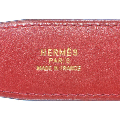 Hermes Box Reversible Constance 32mm H Belt 76 Rouge H and Rouge Vif 5 of 6