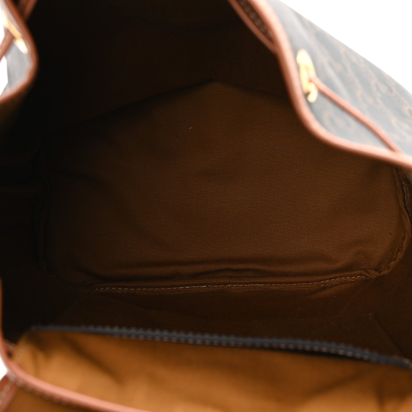 Triomphe Canvas Calfskin Folco Backpack Tan
