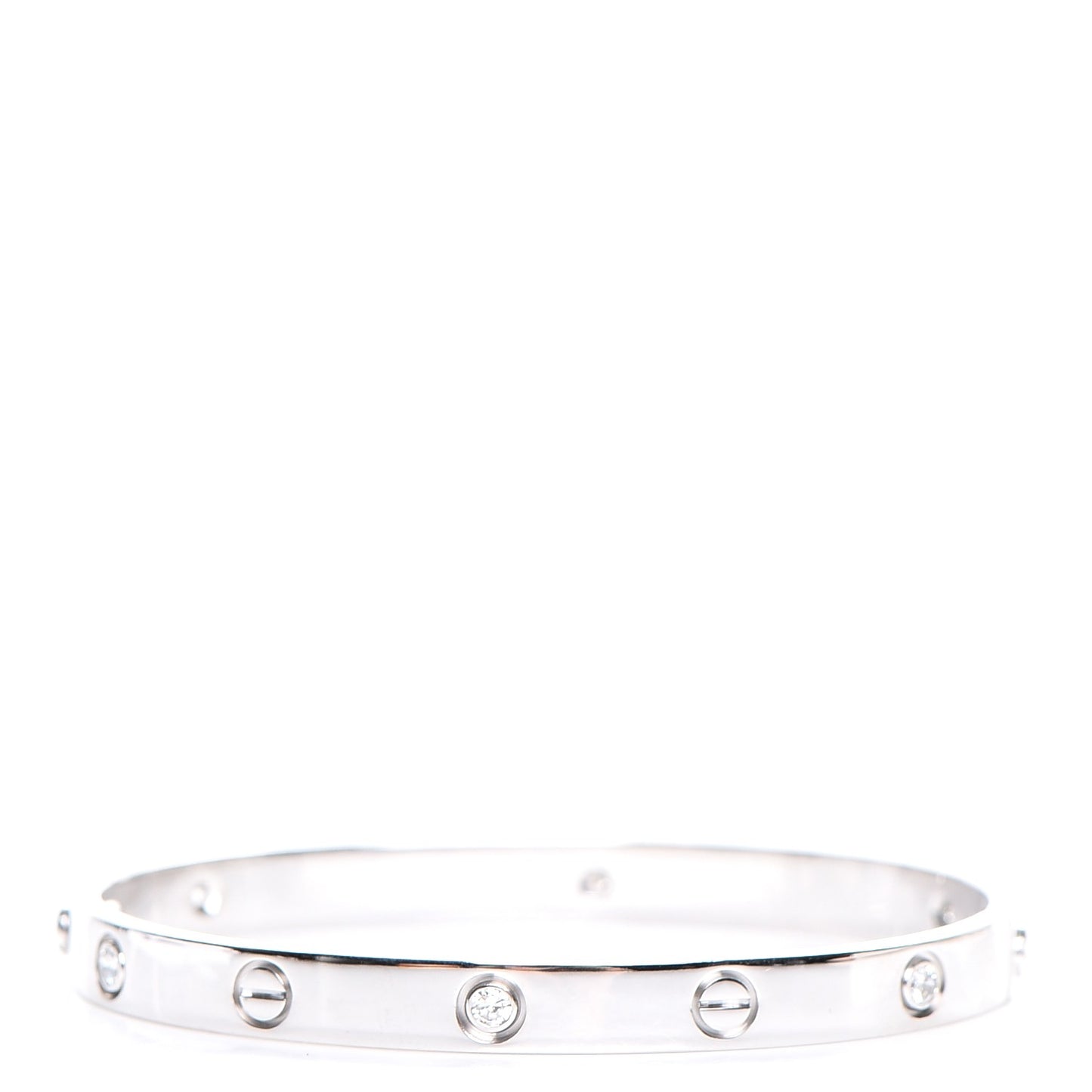 18K White Gold 6 Diamond LOVE Bracelet 18