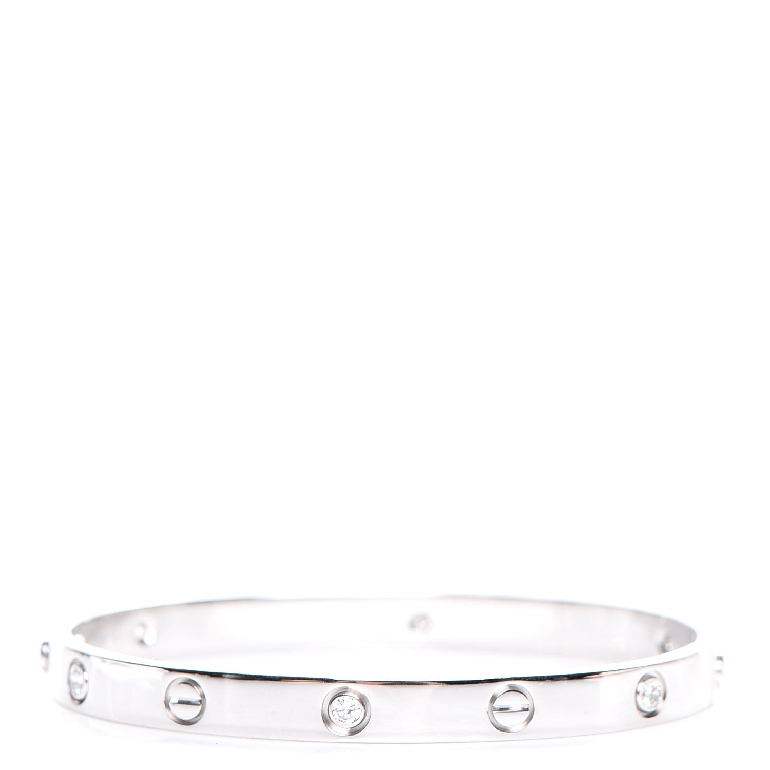 Cartier 18K White Gold 6 Diamond LOVE Bracelet 18 1 of 9