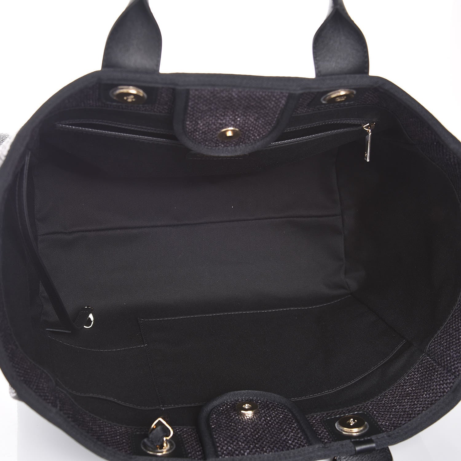 Chanel Woven Straw Raffia Large Deauville Tote Black 5 of 8