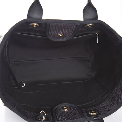 Chanel Woven Straw Raffia Large Deauville Tote Black 5 of 8