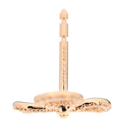 Tiffany 18K Rose Gold Diamond Paper Flowers Open Flower Earrings 4 of 4