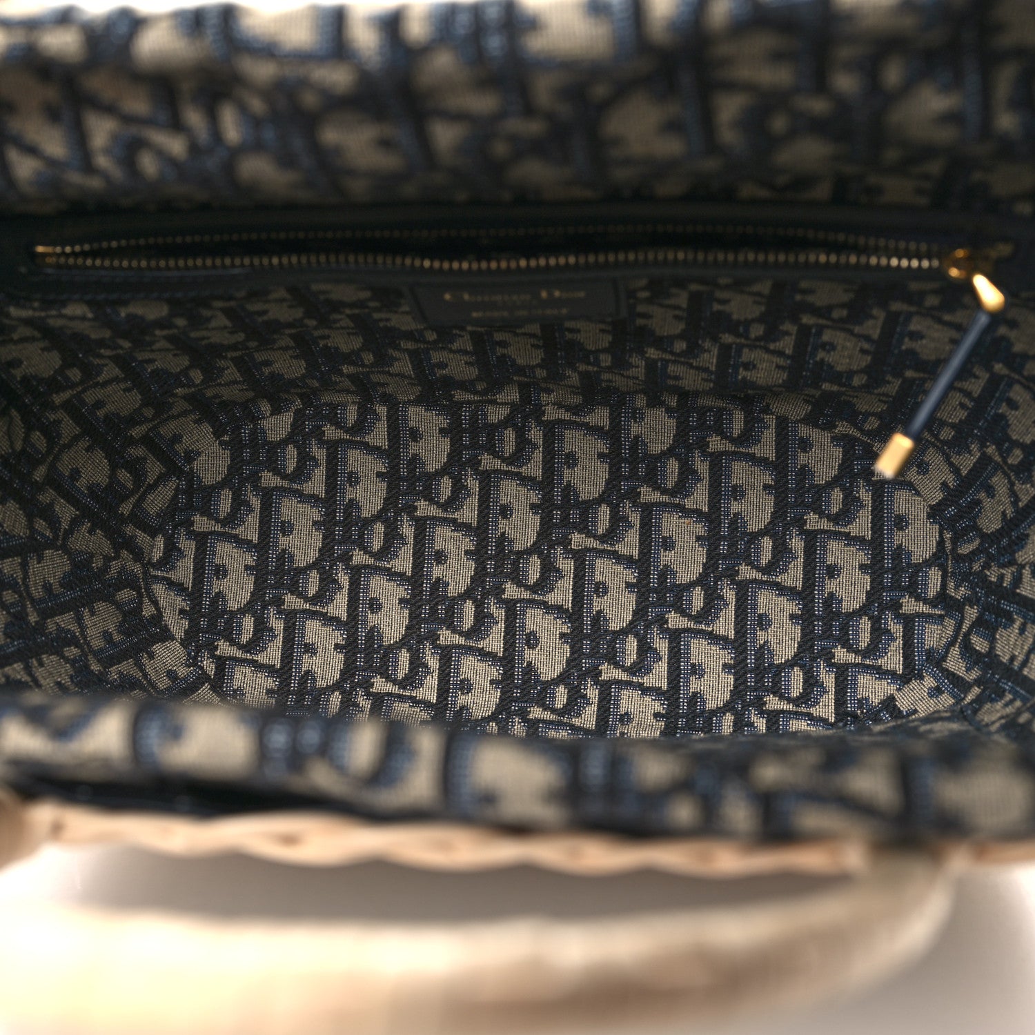 Christian Dior Wicker Oblique Basket Bag Blue 5 of 10