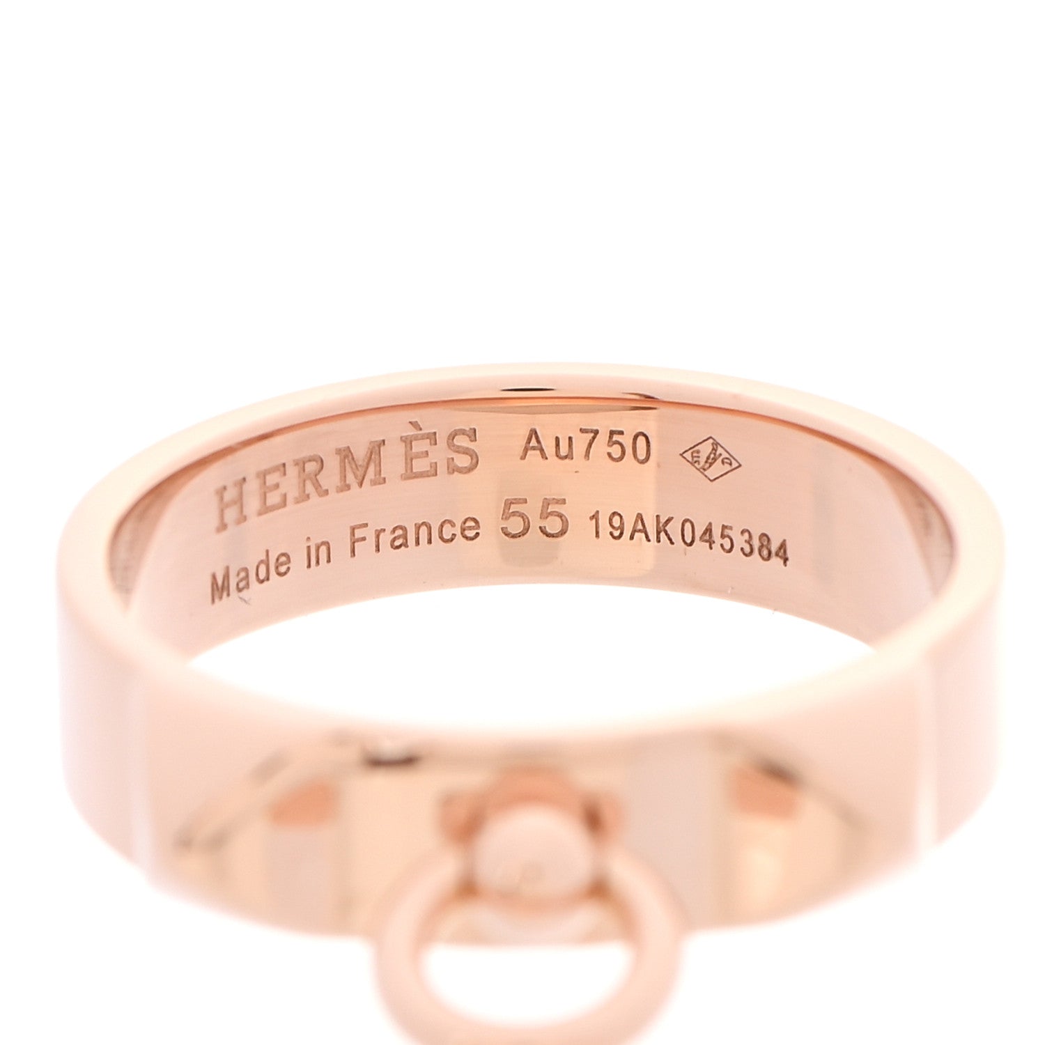 Hermes 18K Rose Gold PM Collier De Chien Ring 55 7.25 4 of 5