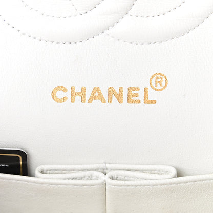 Chanel Calfskin Chevron Quilted Medium Double Flap White 5 of 10