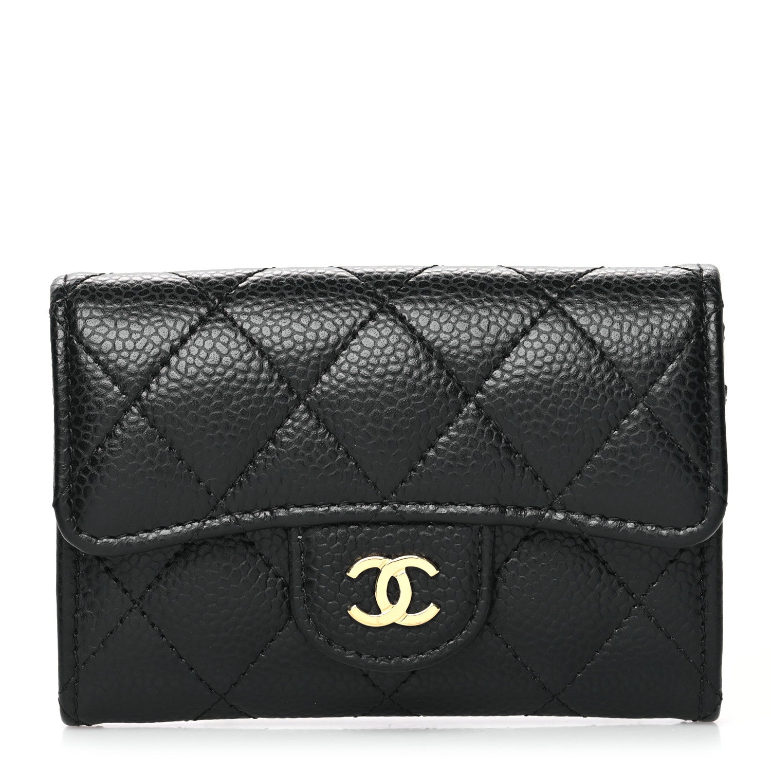 Chanel Caviar Quilted Flap Card Holder Wallet Black 1 of 11