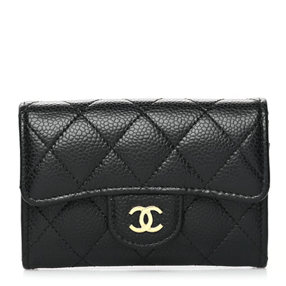Chanel Caviar Quilted Flap Card Holder Wallet Black 1 of 11