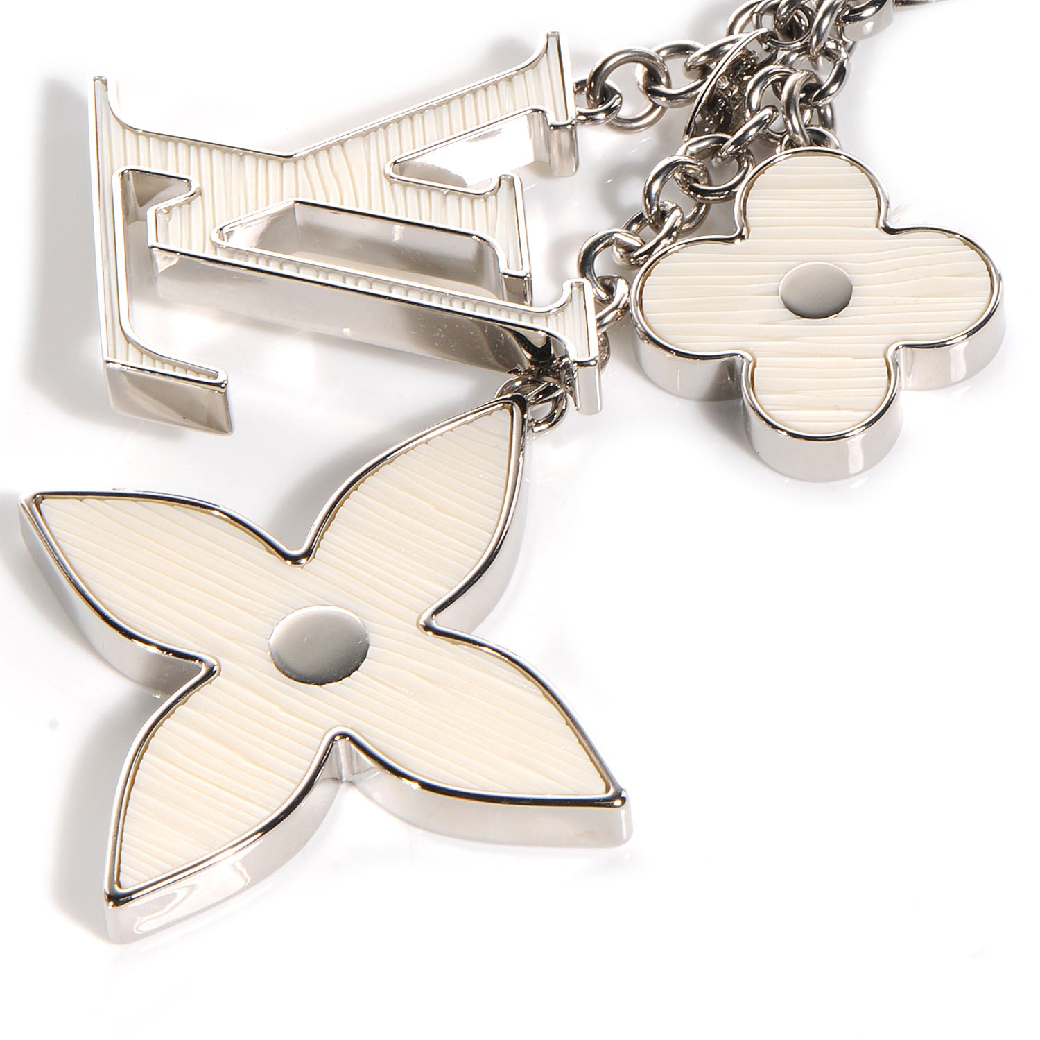 Louis Vuitton Fleur d Epi Bag Charm Ivory 4 of 6