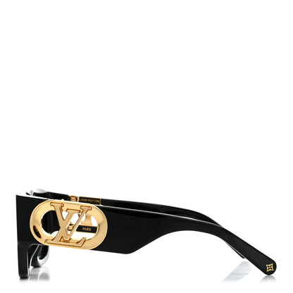 Louis Vuitton Acetate LV Link Square Sunglasses Z1478E Black 3 of 7
