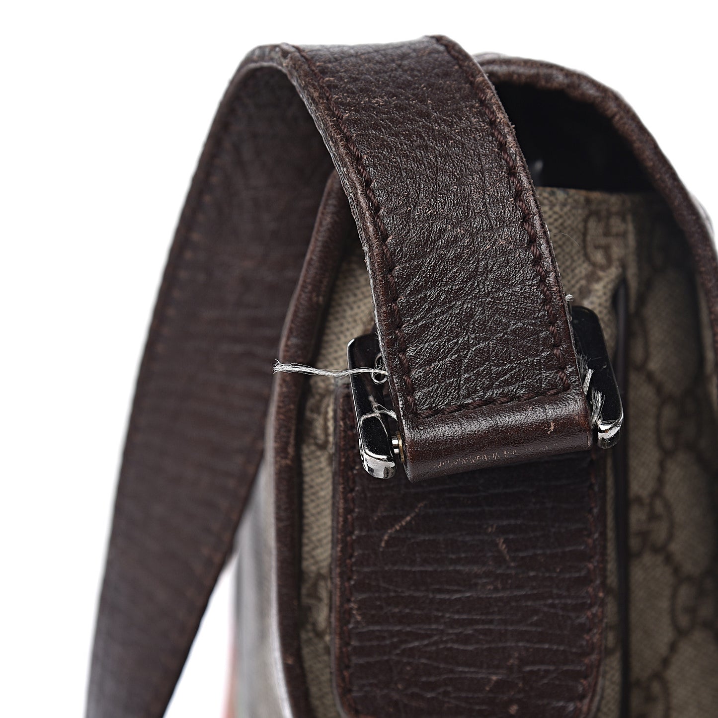 GG Plus Monogram Web Large Flap Messenger Bag Beige Dark Brown