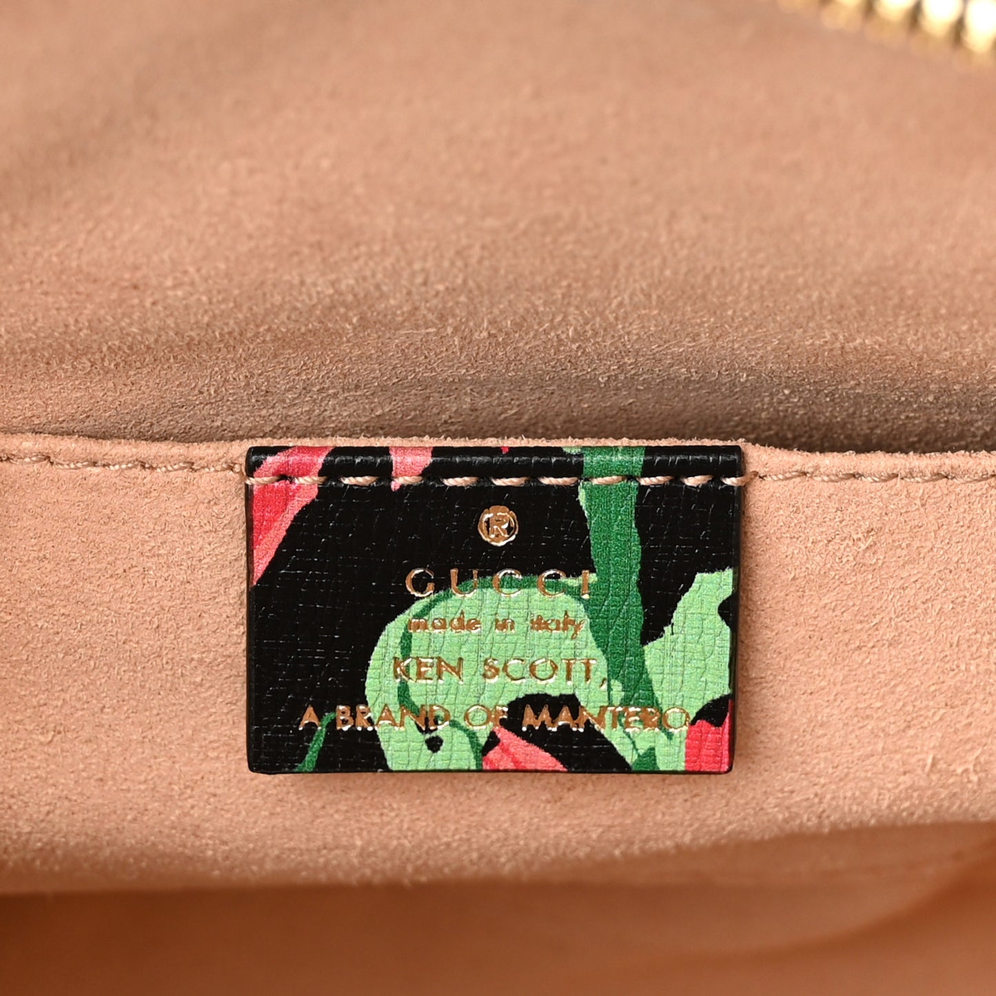 X KEN SCOTT New Shangai Calfskin Jenny Floral Print Mini Horsebit 1955 Top Handle Bag Black Pink