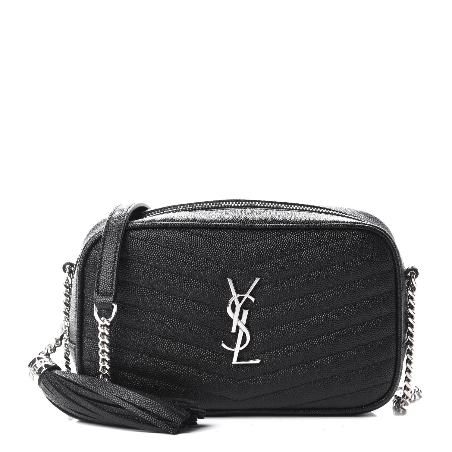 Saint Laurent Grain De Poudre Matelasse Monogram Mini Lou Camera Bag Black 1 of 10
