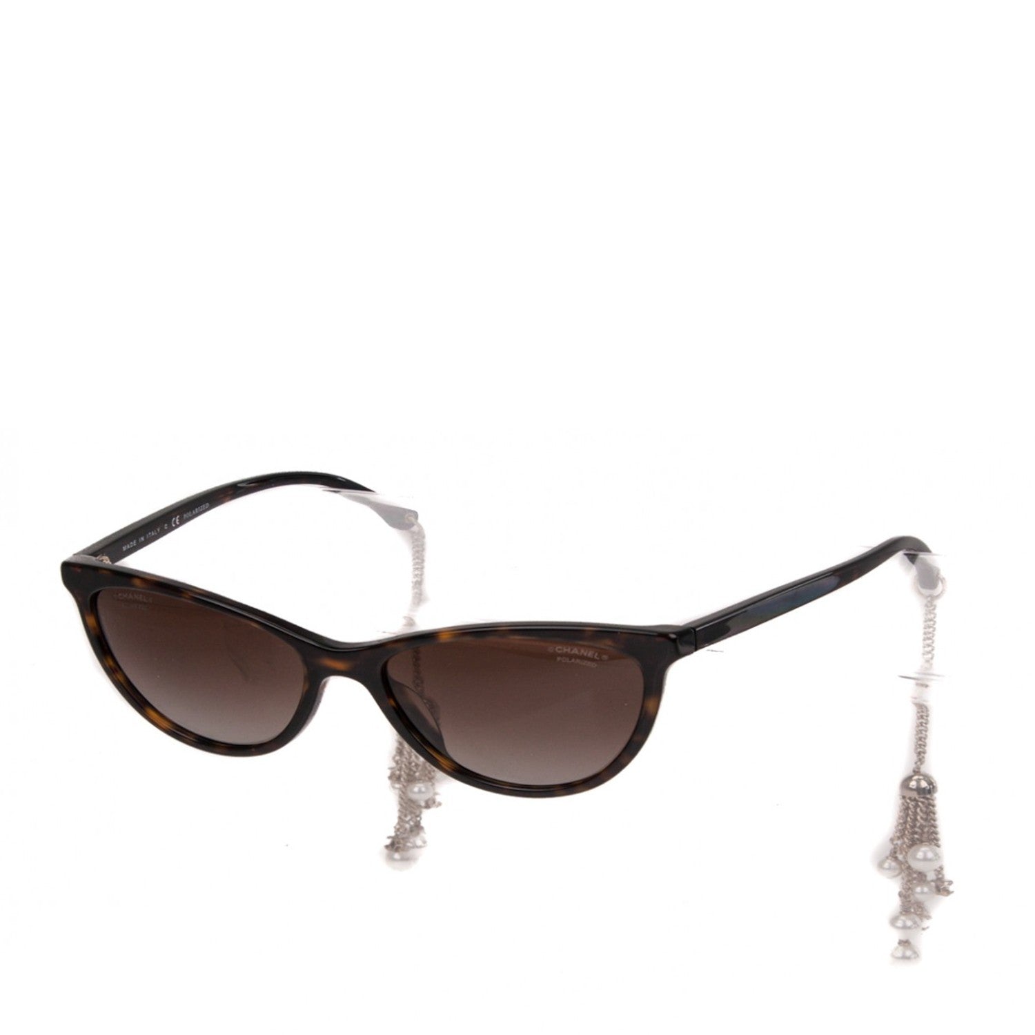 Chanel Acetate Polarized Fantasy Pearl Cat Eye Sunglasses 5341-H-A Tortoise 1 of 6