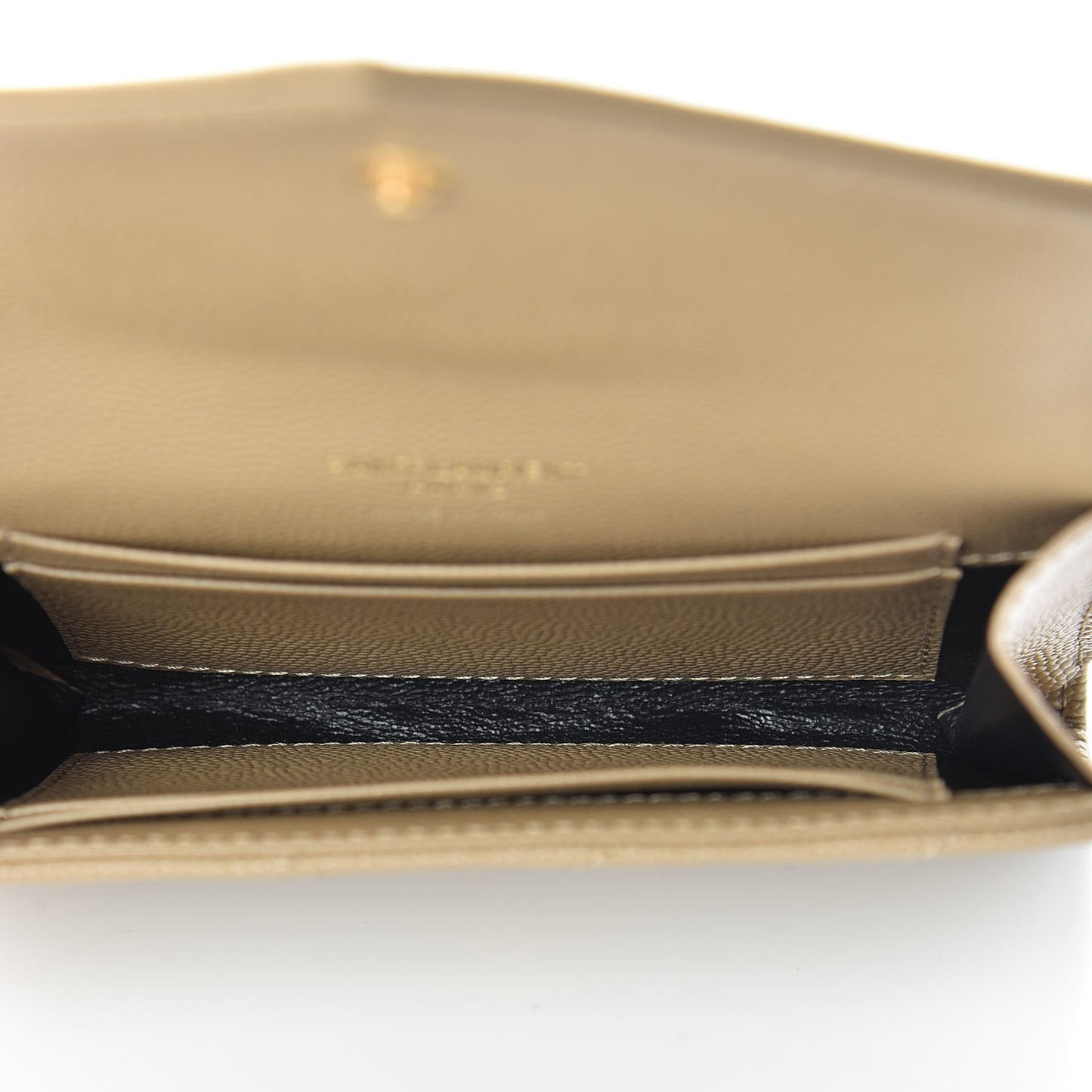 Grain De Poudre Matelasse Chevron Small Monogram Envelope Wallet Darke Beige