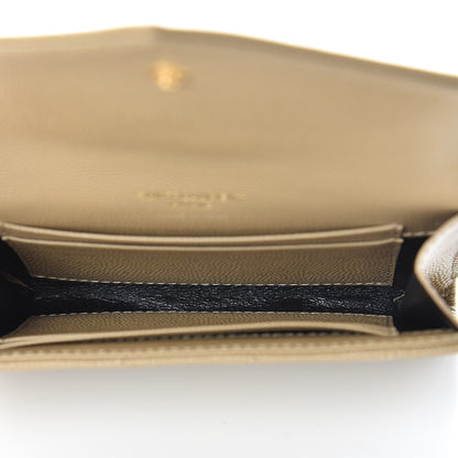 Saint Laurent Grain De Poudre Matelasse Chevron Small Monogram Envelope Wallet Darke Beige 5 of 8