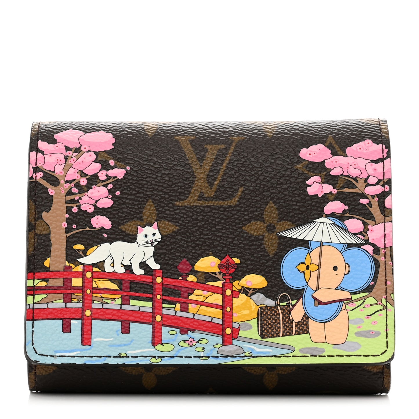 Monogram 2021 Christmas Animation Japanese Garden Victorine Wallet Wisteria Pink