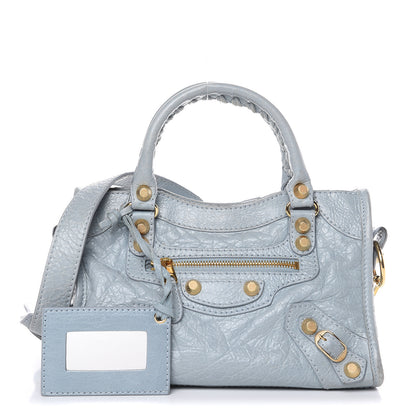 Balenciaga Agneau Giant 12 Gold Hardware Mini City Bleu Opaline 1 of 15