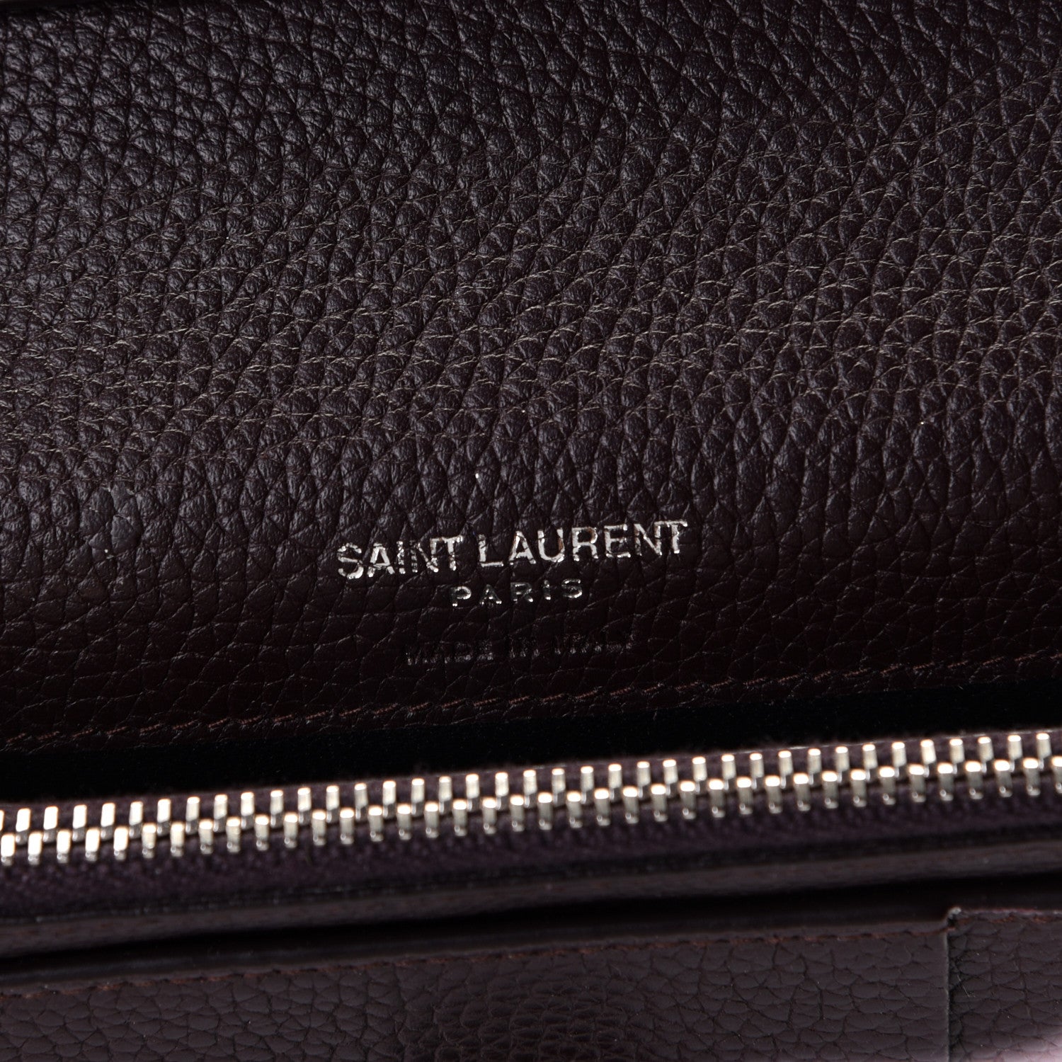 Saint Laurent Grained Calfskin Sac De Jour Compact Wallet Black Tulipe 6 of 9