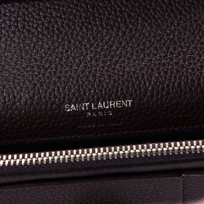 Saint Laurent Grained Calfskin Sac De Jour Compact Wallet Black Tulipe 6 of 9