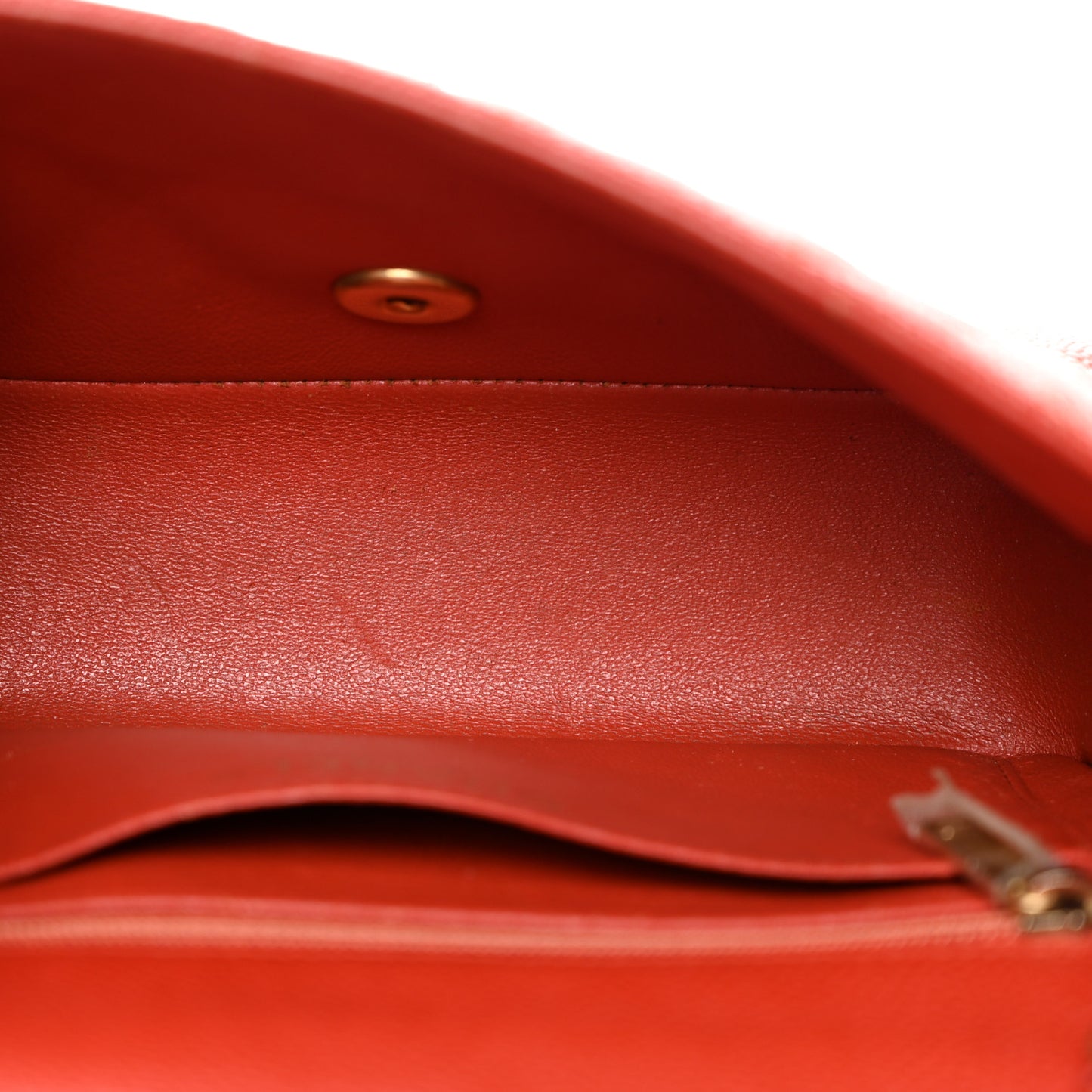 Pearly Caviar Quilted Mini Rectangular Flap Orange
