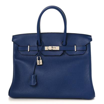 Hermes Taurillon Novillo Sea Surf Birkin 35 Bleu Saphir 1 of 11